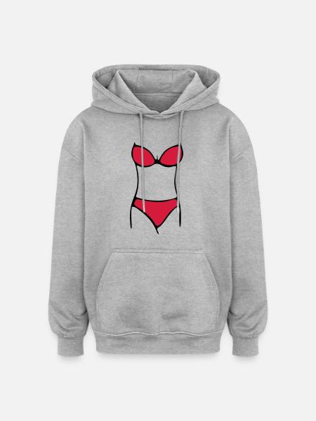 bikini - Oversized Unisex Hoodie - heather grey