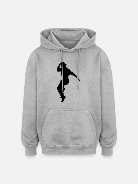 Jumping dancer - Sweat à capuche oversize unisexe - gris chiné