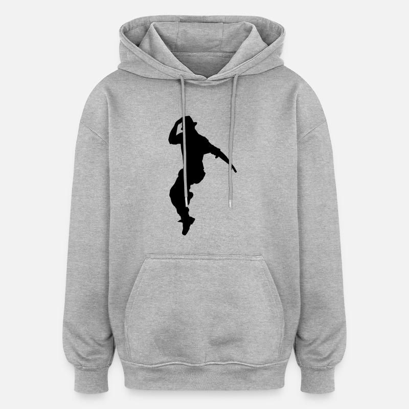 Jumping dancer - Sweat à capuche oversize unisexe - gris chiné