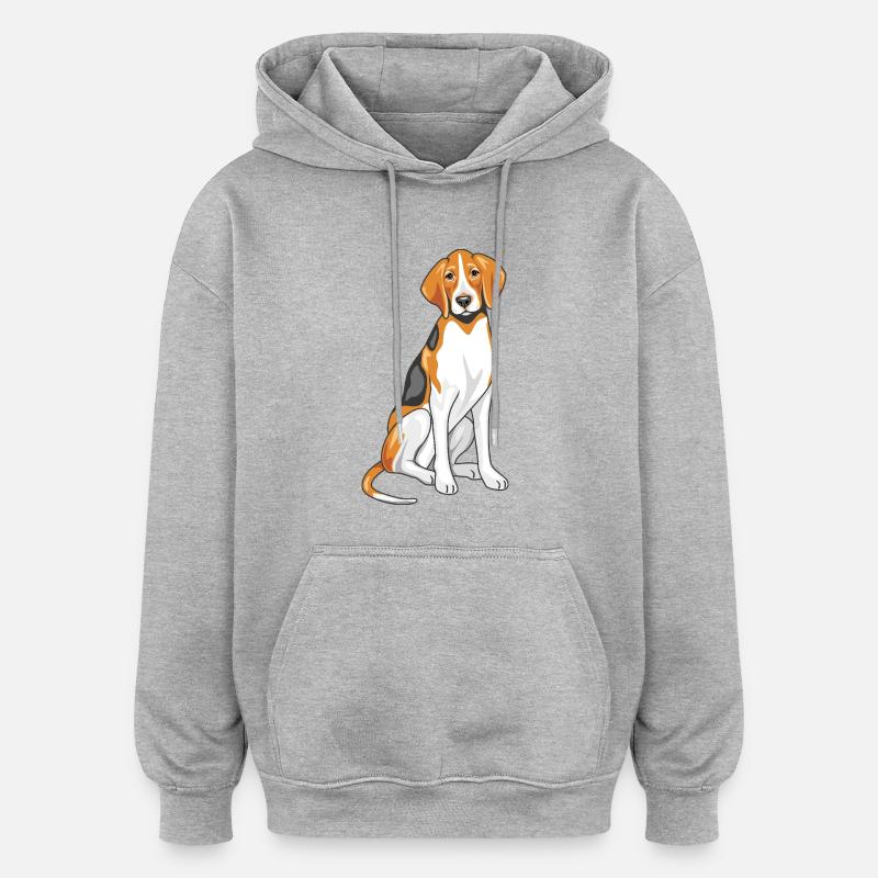 Sitting foxhound - Oversized Unisex Hoodie - heather grey