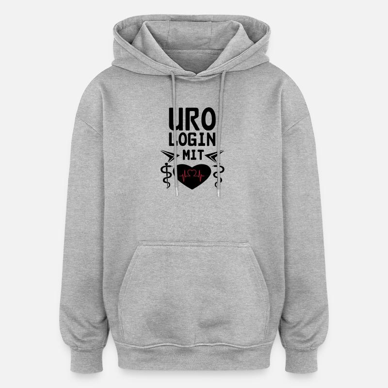 Urologin mit Herz Geschenk - Oversized Unisex Hoodie - Grau meliert