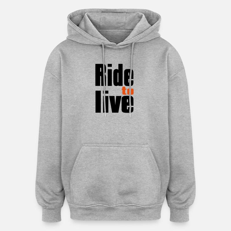 Bikers - Sweat à capuche oversize unisexe - gris chiné