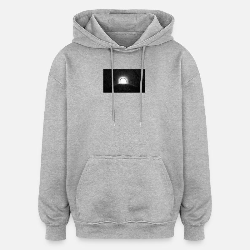 dark - Sweat à capuche oversize unisexe - gris chiné