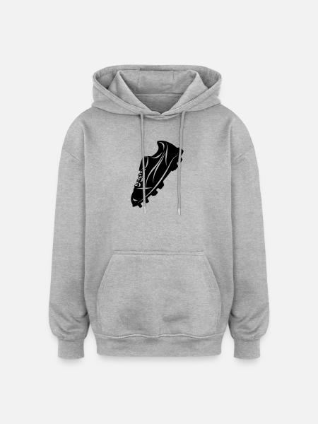 Fußballschuh transparente Schattenfigur - Oversized Unisex Hoodie - Grau meliert
