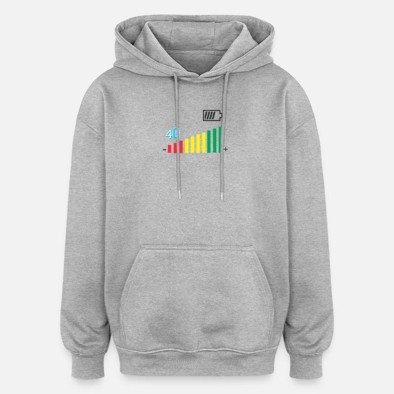 Niveau de couverture - Sweat à capuche oversize unisexe - gris chiné