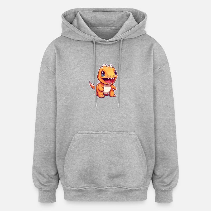 Conception de petit dinosaure Dino - Sweat à capuche oversize unisexe - gris chiné