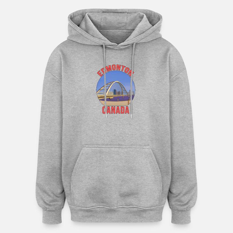 Edmonton, Canada - Sweat à capuche oversize unisexe - gris chiné