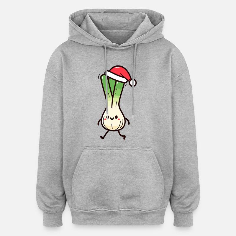 Linge de Noël de Saint-Nicolas - Sweat à capuche oversize unisexe - gris chiné