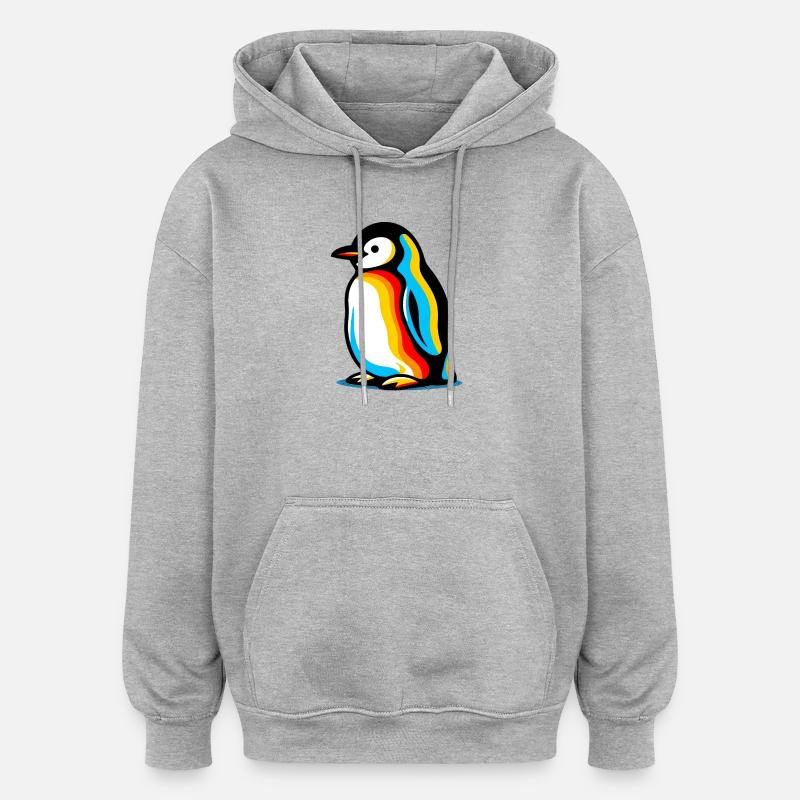 Penguin - Oversized Unisex Hoodie - heather grey