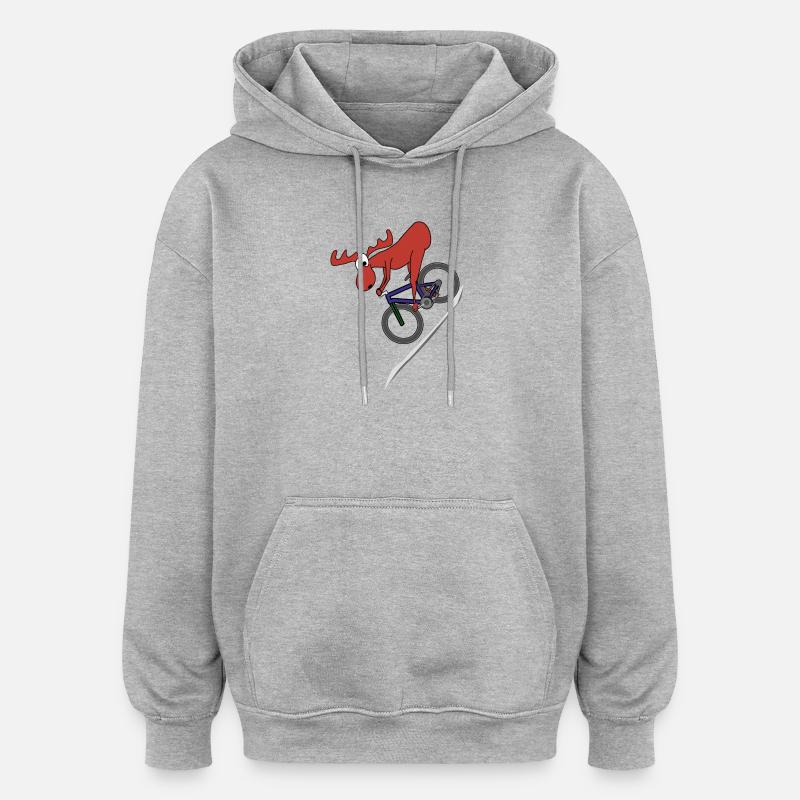 Elch MTB Downhill - Oversized Unisex Hoodie - Grau meliert