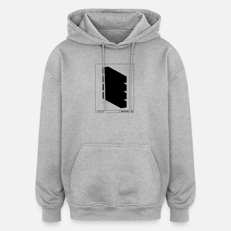 Affiche rock industriel - Sweat à capuche oversize unisexe - gris chiné