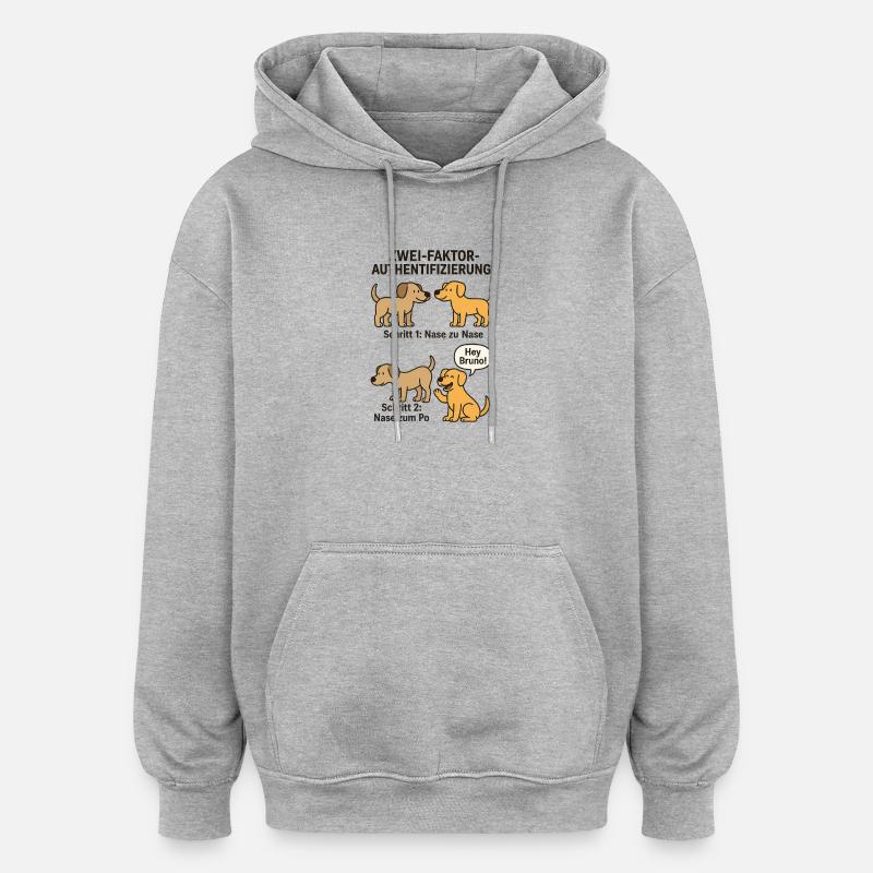 Dog Detection Two-Factor Authentication - Oversized Unisex Hoodie - heather grey