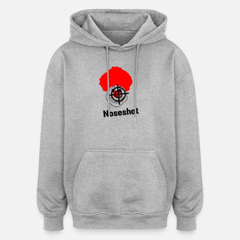 Tir du nez - Sweat à capuche oversize unisexe - gris chiné