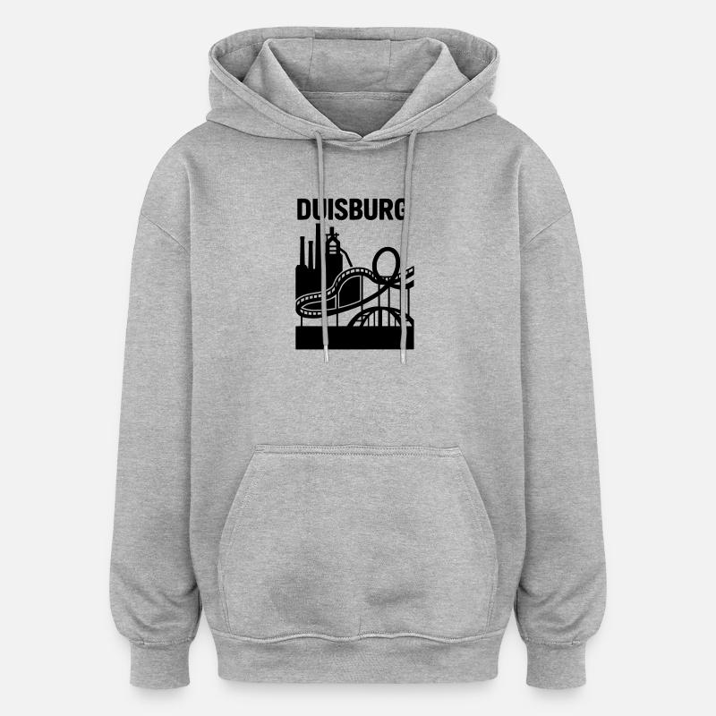 Monument de Duisbourg - Sweat à capuche oversize unisexe - gris chiné