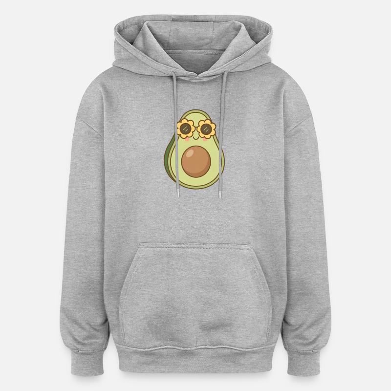 Avocat - Sweat à capuche oversize unisexe - gris chiné
