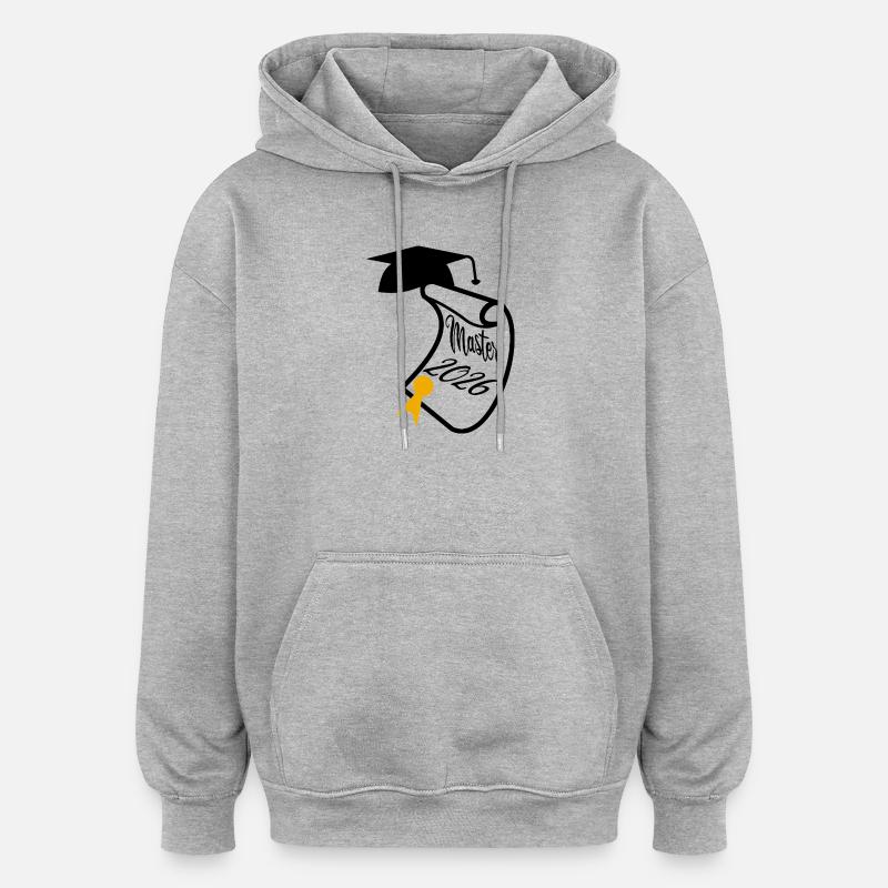 Master 2026 - Sweat à capuche oversize unisexe - gris chiné