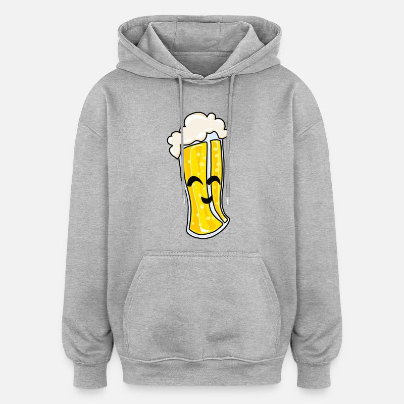 Beer joy - Sweat à capuche oversize unisexe - gris chiné