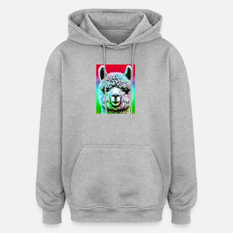 Alpaga - Sweat à capuche oversize unisexe - gris chiné