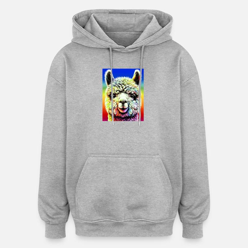 Alpaga - Sweat à capuche oversize unisexe - gris chiné