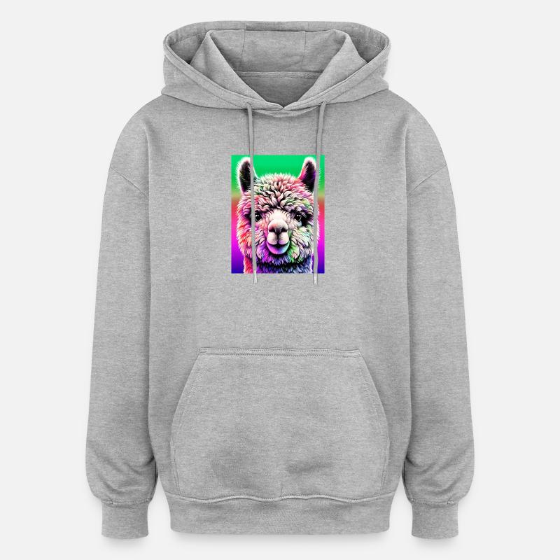 Alpaga - Sweat à capuche oversize unisexe - gris chiné