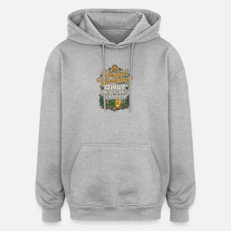 Jardinage positif - Sweat à capuche oversize unisexe - gris chiné
