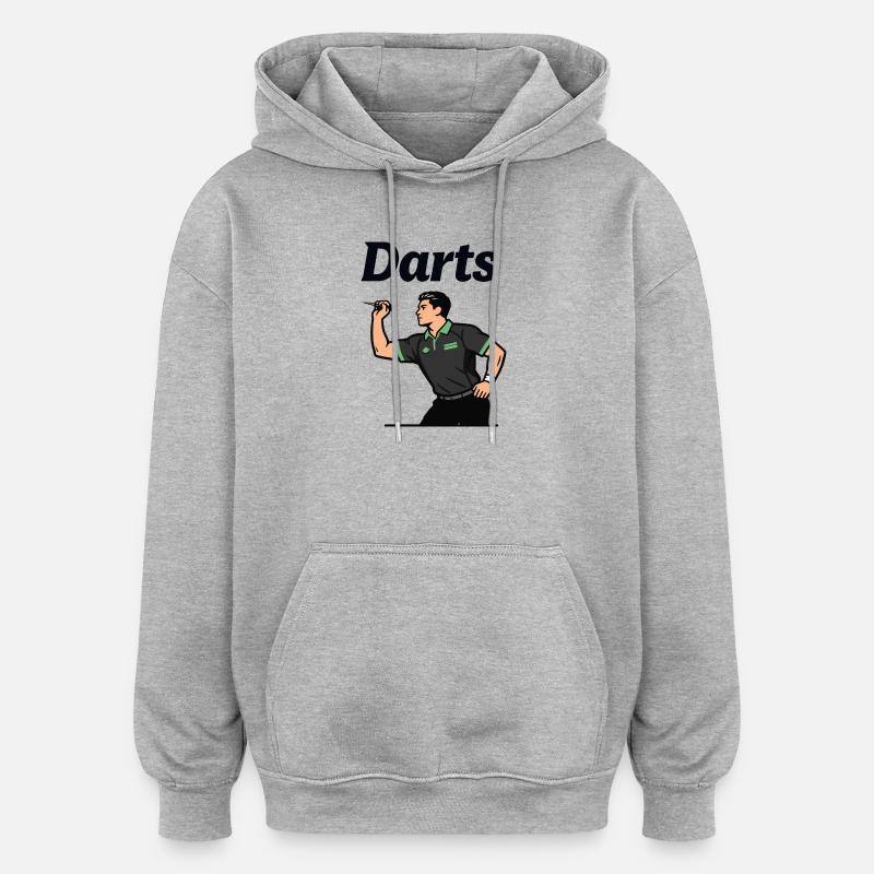 Joueur de fléchettes - Sweat à capuche oversize unisexe - gris chiné