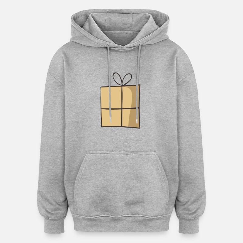 present 3 - Sweat à capuche oversize unisexe - gris chiné