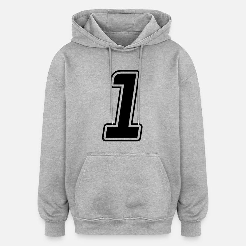 Startnummer 1 - Oversized Unisex Hoodie - Grau meliert