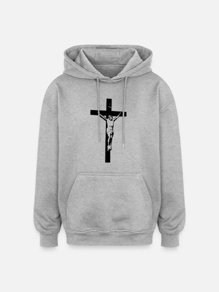 jesus - Oversized Unisex Hoodie - heather grey