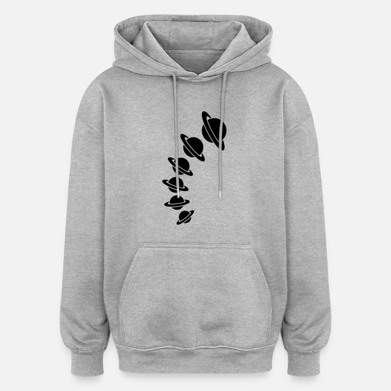 saturn_design - Sweat à capuche oversize unisexe - gris chiné