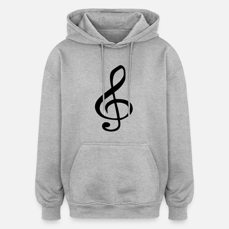 musiknote - Sweat à capuche oversize unisexe - gris chiné