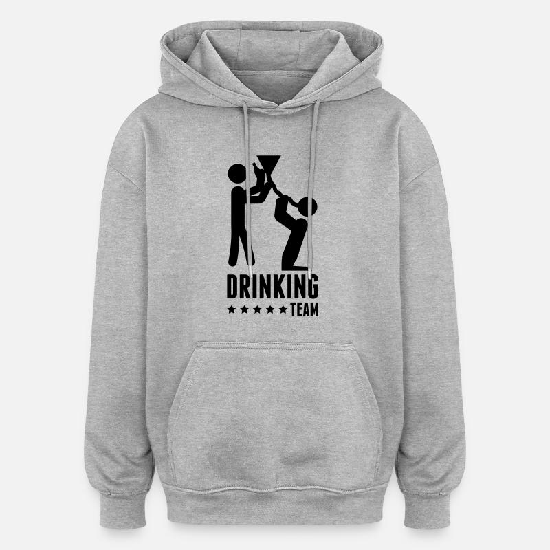 drinking_team_extreme_1 - Sweat à capuche oversize unisexe - gris chiné