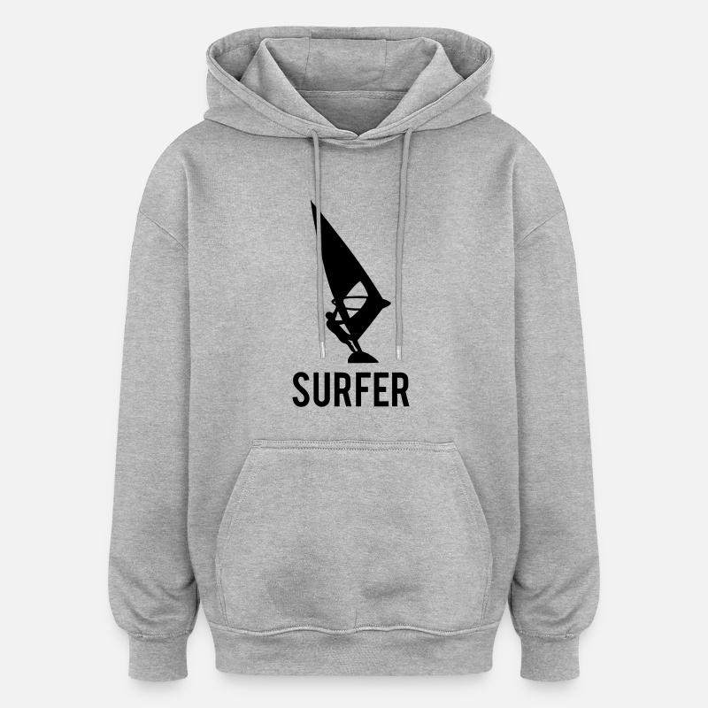 Wind Surfer - Oversized Unisex Hoodie - Grau meliert