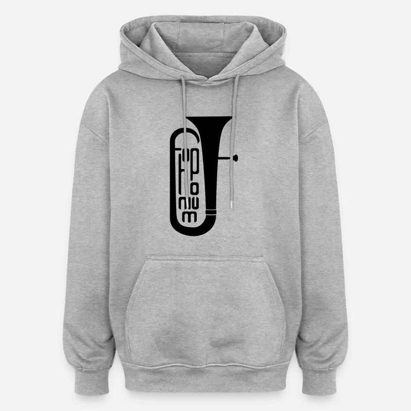 Euphonium - Sweat à capuche oversize unisexe - gris chiné
