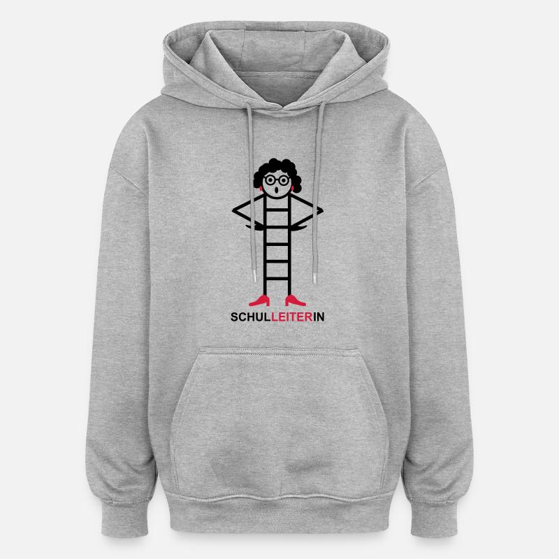 Directrice - Sweat à capuche oversize unisexe - gris chiné