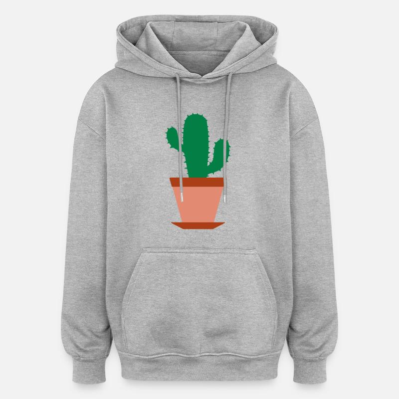 Cactus - Sweat à capuche oversize unisexe - gris chiné