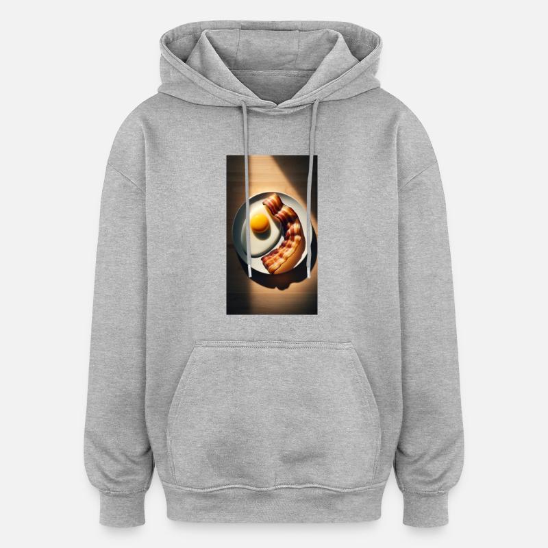 Bacon and eggs - Oversized Unisex Hoodie - heather grey