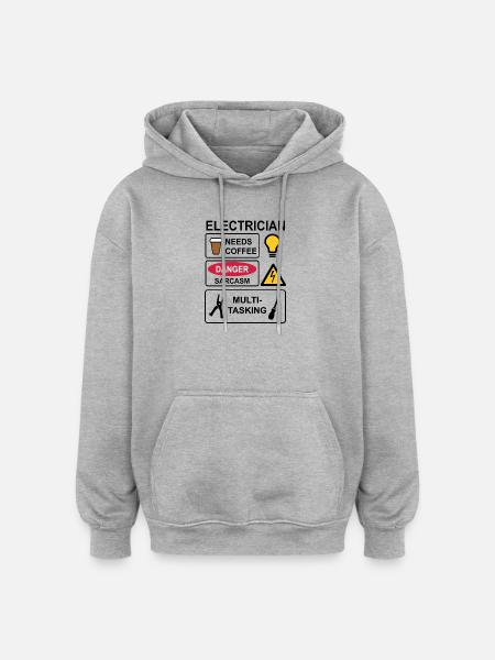 Electrician - Oversized Unisex Hoodie - Grau meliert