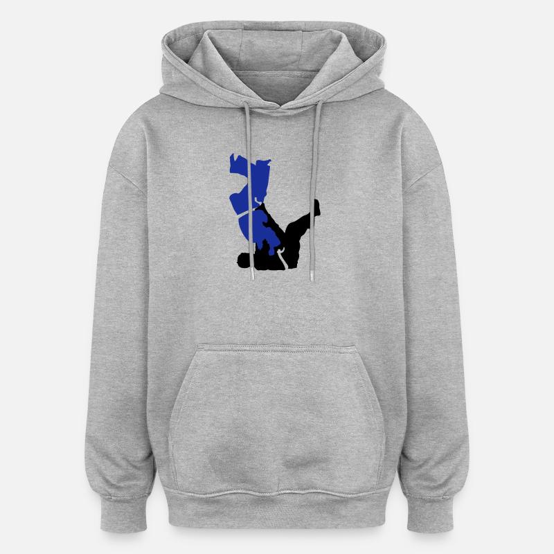 judo - Sweat à capuche oversize unisexe - gris chiné