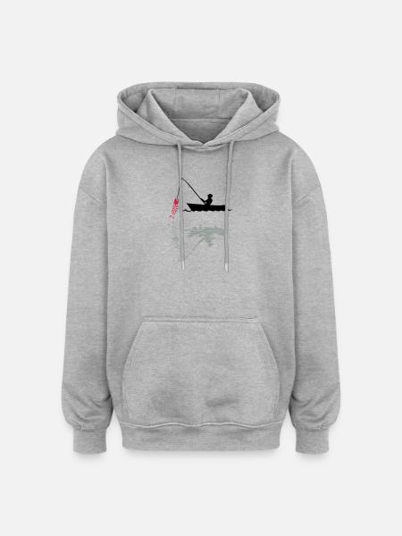 pêcheur - Sweat à capuche oversize unisexe - gris chiné