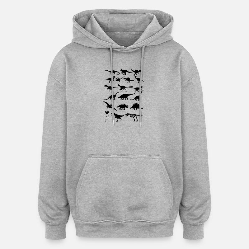 Dinosaurs - Oversized Unisex Hoodie - heather grey