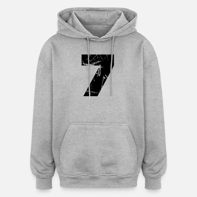 7 - Sweat à capuche oversize unisexe - gris chiné