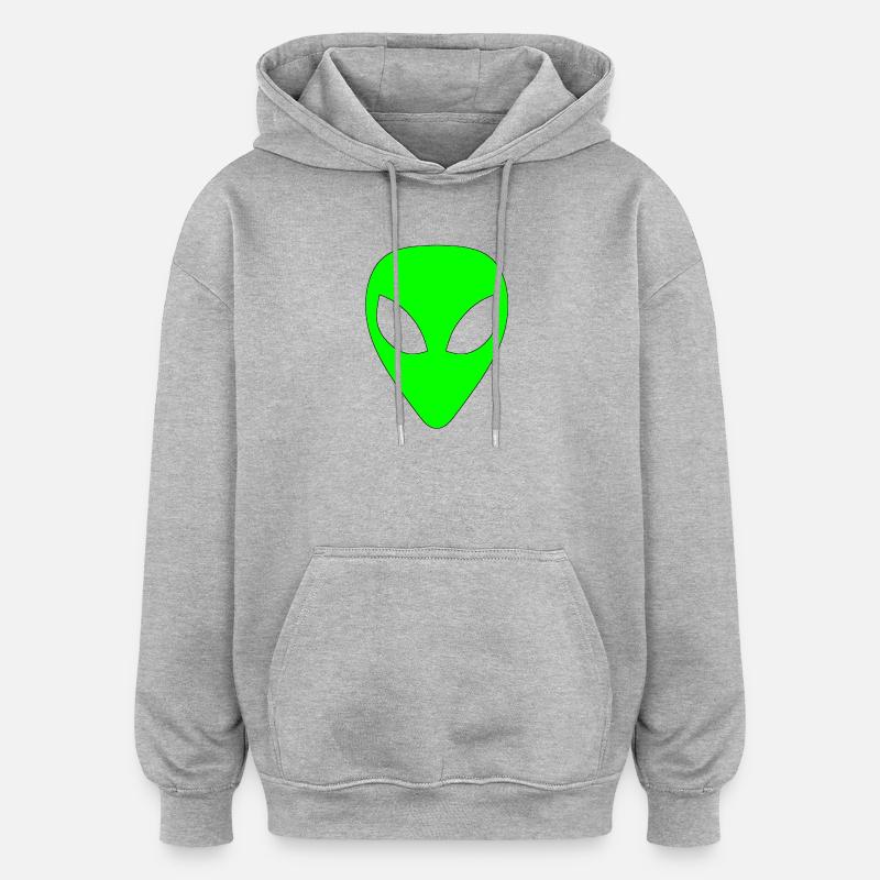 Alien - Vert clair - Sweat à capuche oversize unisexe - gris chiné