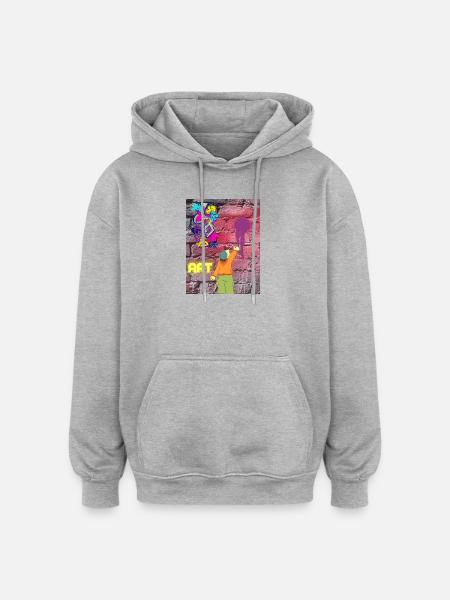 Graffiti ART - Oversized Unisex Hoodie - Grau meliert