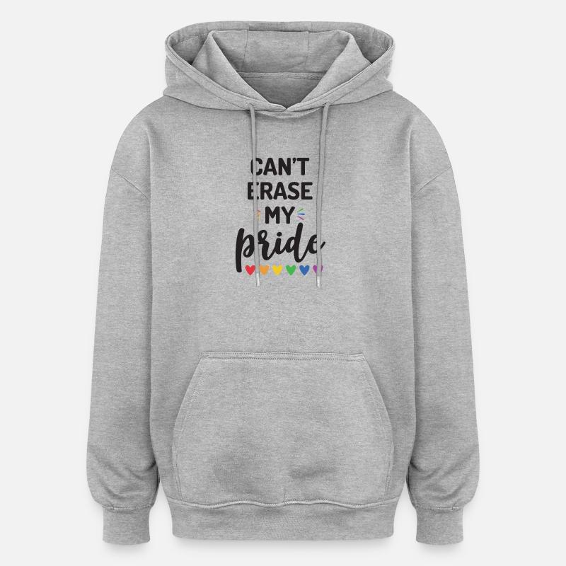 Impossible d’effacer ma fierté - Sweat à capuche oversize unisexe - gris chiné