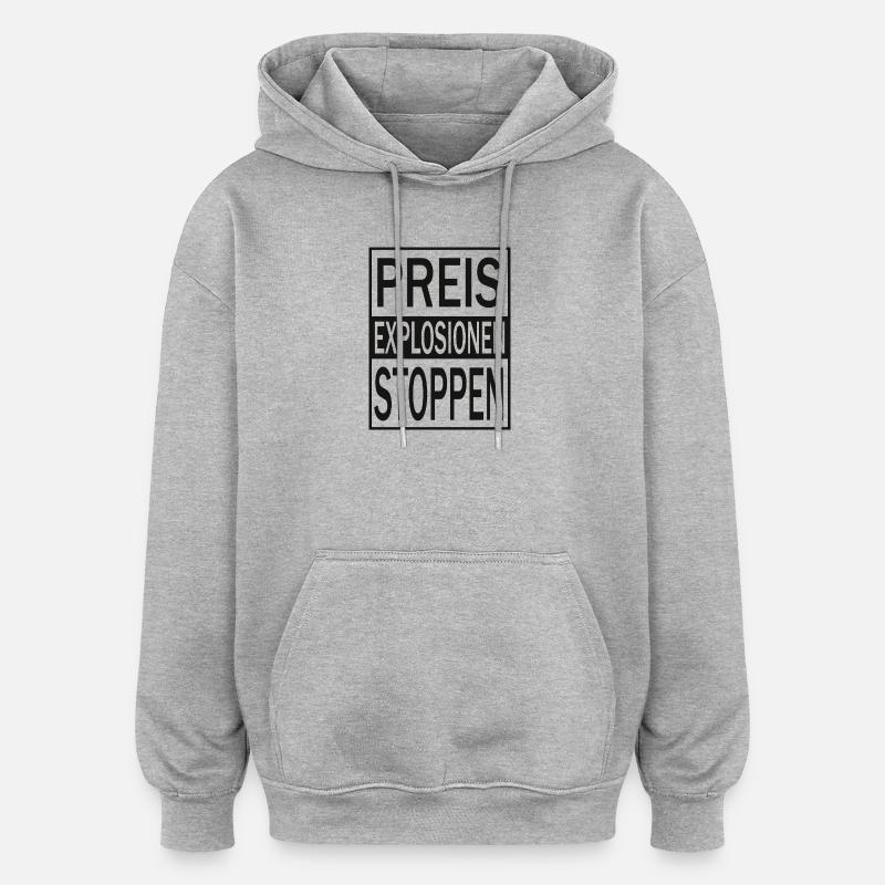 Arrêtez l’explosion des prix - Sweat à capuche oversize unisexe - gris chiné