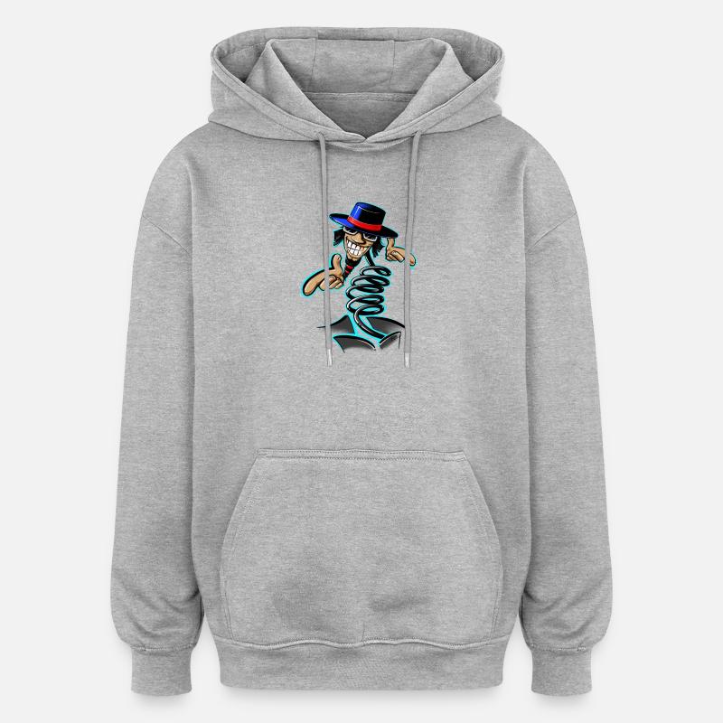 Sauteur - Sweat à capuche oversize unisexe - gris chiné