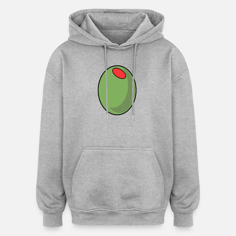POIVRONS D’OLIVE VERTE - Sweat à capuche oversize unisexe - gris chiné