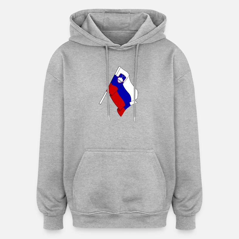 Drapeau Slovénie - Sweat à capuche oversize unisexe - gris chiné