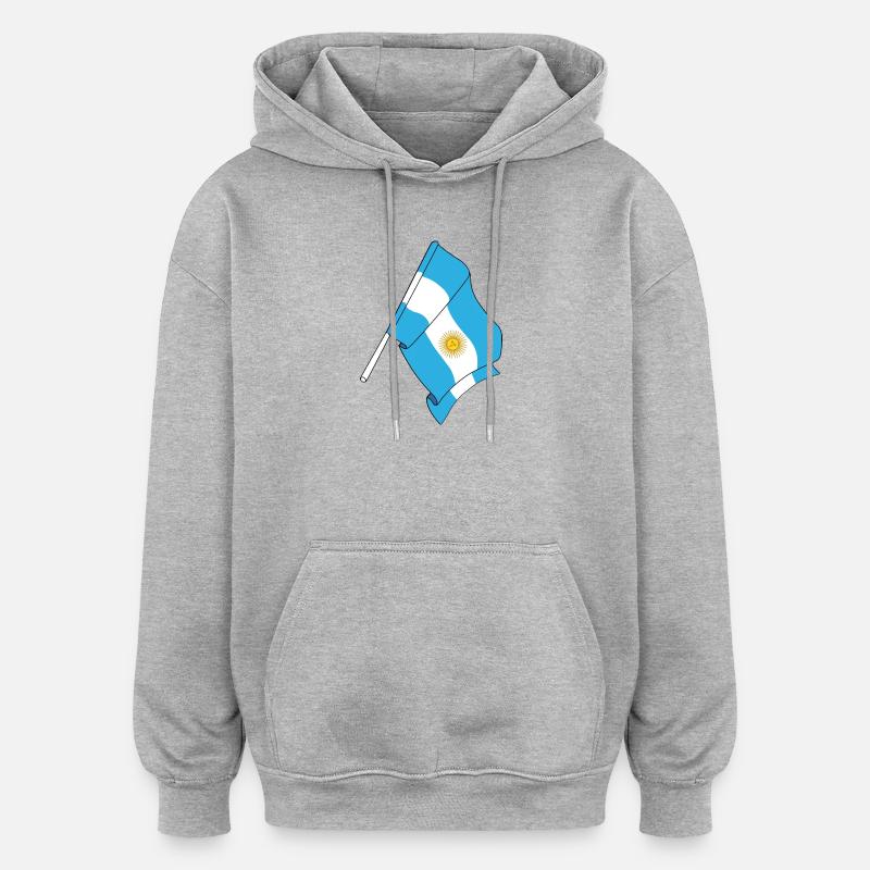 Drapeau de l’Argentine - Sweat à capuche oversize unisexe - gris chiné